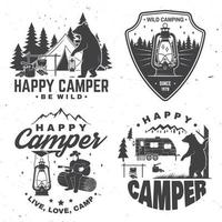 glücklicher Camper. Vektor-Illustration. konzept für hemd oder logo, druck, stempel oder t-stück. vektor