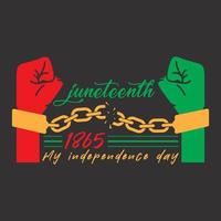 juneteenth är min självständighetsdagen svart frihetsdagen t-shirt vektor