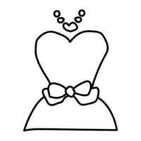 Symbol für die Linie des Hochzeitskleides. Zeichen im linearen Stil. Kleid-Umriss-Vektor-Symbol. Symbol, Logoabbildung. vektor