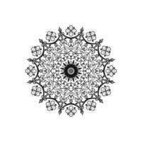 blank och vit dekorativ mandala design blommig bakgrund designeb vektor