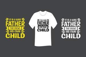 det är en klok far som kan sin egen design av t-shirt för barn vektor