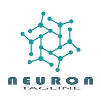 neuron logotyp eller nervcell logotyp design illustration mall ikon med vektor koncept