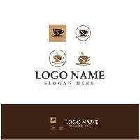 Kaffeetasse-Logo-Vorlage-Design-Vektor vektor