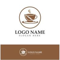 Kaffeetasse-Logo-Vorlage-Design-Vektor vektor