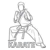 karate skiss linje vektor