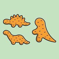 dino-nuggets-cartoon-vektor-symbol-illustration. Lebensmittel-Icon-Konzept isolierter Premium-Vektor. vektor