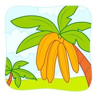 söta bananer tecknad. bananer clipart vektorillustration. natur bakgrund vektor