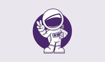 astronaut maskot design vektor