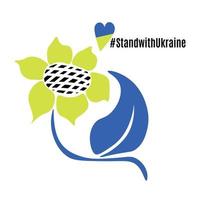 banner zur unterstützung der ukraine, symbolische sonnenblumenblume vektor