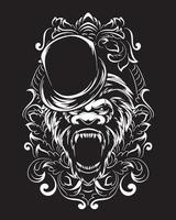 magiker kong konstverk illustration och t-shirt design vektor