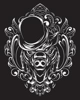 magiker vildsvin konstverk illustration och t-shirt design vektor
