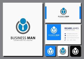 Geschäftsmann-Logo-Vorlage mit Visitenkarte vektor