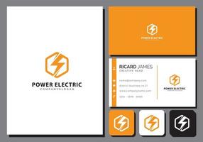 elektrische Logo-Vorlage mit Visitenkarte vektor