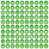 100 Brunnenpersonenikonen stellten grünen Kreis ein vektor