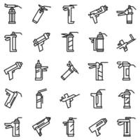 Symbole für Silikon-Dichtungspistolen, Umrissstil vektor