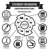 Briefpapier-Infografik-Konzept, einfacher Stil vektor