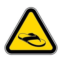 Vorsicht keine offenen Schuhe Zeichen auf weißem Hintergrund