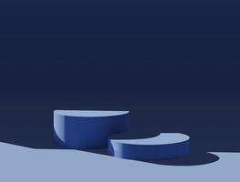realistische minimale blaue plattform podium vektorvorlage für die produktpräsentation vektor