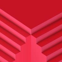 3d realistischer trendiger roter minimalistischer Treppenarchitektur-Vektorhintergrund vektor