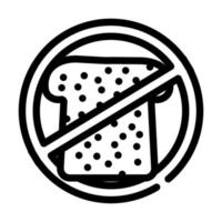 Verbot der Lebensmittellinie Symbol Vektor Illustration Linie