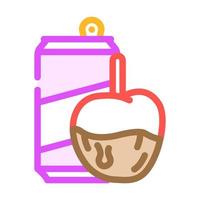 karamell frukt mellanmål och dryck färg ikon vektor illustration