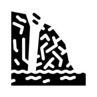 abtrünnige Eisbergkatastrophe Glyphe Symbol Vektor Illustration