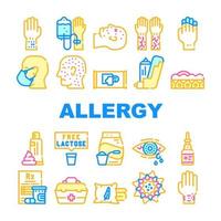Allergie-Gesundheitsproblem-Sammlungsikonen stellten Vektor ein