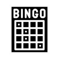 bingo kort glyf ikon vektor isolerade illustration