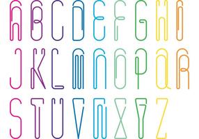 Paper Clip Alphabet Vector Pack