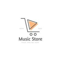 musikbutik linje logotyp design ikon illustration vektor