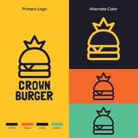 minimalistisches einfaches kronenburger-logokonzept vektor