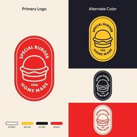 minimalistisches einfaches Burger-Logo-Konzept vektor