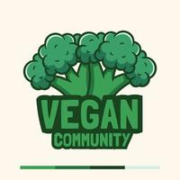 minimalistisches veganes Brokkoli-Logo-Konzept vektor