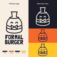 minimalistisches, einfaches, formales Burger-Logo-Konzept vektor