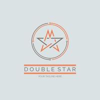 Doppelstern-Logo-Vorlagendesign für Marke oder Unternehmen und andere vektor