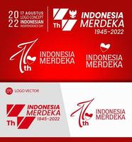 77 Jahre, Jahrestag der Unabhängigkeit der Republik Indonesien. Logo-Konzept-Design-Illustration vektor