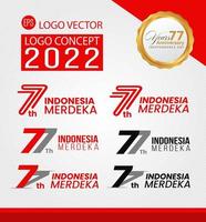 77 år, jubileumsdagen för republiken Indonesiens självständighet. logotyp koncept design illustration vektor