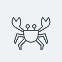 krabba linje geometrisk ikon. skaldjurslogotyp för hantverksförpackningar eller restaurangdesign. vektor illustration