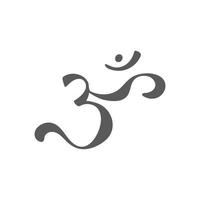 mantra om oder aum symbol des göttlichen trimurti von brahma, vishnu und shiva. heiliger klang, handgezeichnetes zeichen von yoga, meditation. Vektor