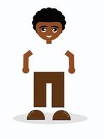 charakter afro südafrikanisch dunkle haut ethinisch porträt modell blick in die kamera emotion glücklich lächeln lifestyle mode student schule kosmetik person vektor