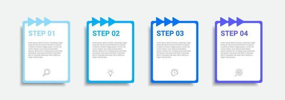 Infografik-Design mit Symbolen und 4 Optionen oder Schritten. für Geschäftsprozess vektor