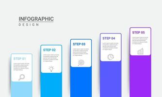 Timeline-Infografik-Design mit 5 Symbolen und Schritten. für Geschäftskonzept vektor