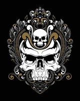 Totenkopf-Grafikillustration und T-Shirt-Design-Premium-Vektor vektor