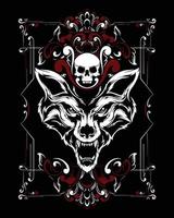 wolf konstverk illustration och t-shirt design premium vektor