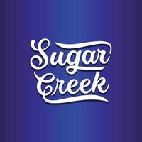 sugar creek skriver logotyp med kursiv teckensnitt vektor