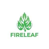 das Logo der Blätter oder Pflanzen, aus denen das Feuer besteht vektor