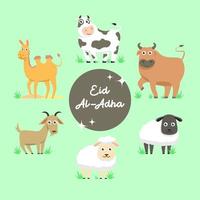 tierillustrationssatz von eid al adha vektor