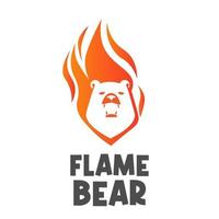 brand flammande björnhuvud illustration logotyp vektor