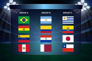Sydamerikas fotbollscupgrupper vektor