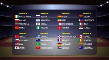 World Basketball Cup-Gruppen. vektor